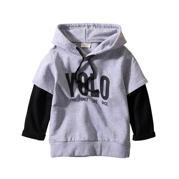 Hanorac pentru copii in doua culori cu inscriptie