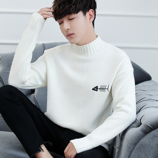 Pulover barbatesc modern cu broderie in diferite culori