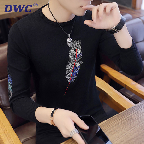 Pulover moale pentru barbati in negru cu diverse aplicatii