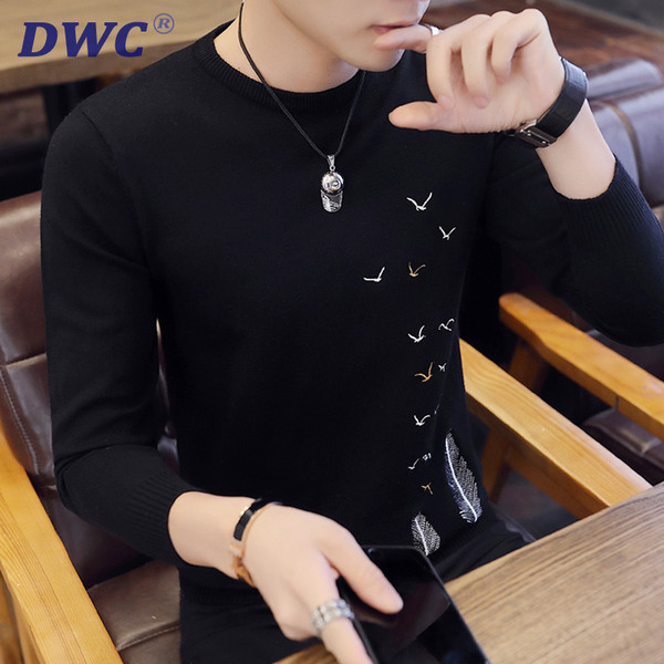 Pulover moale pentru barbati in negru cu diverse aplicatii