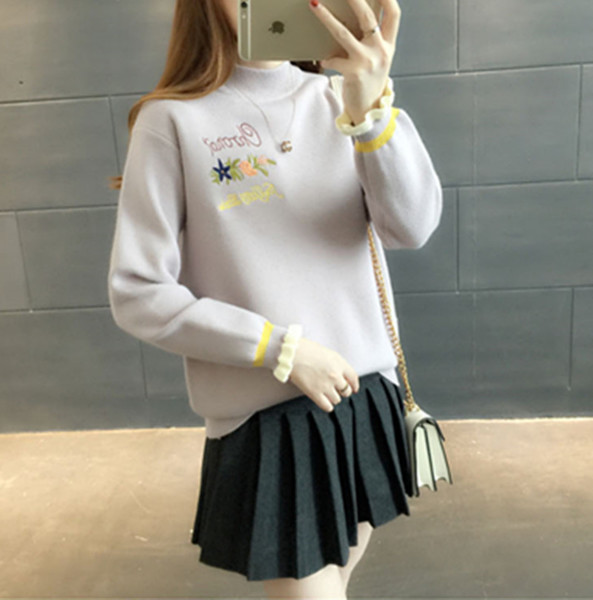 Pulover de dama elegant in mai multe culori cu broderie