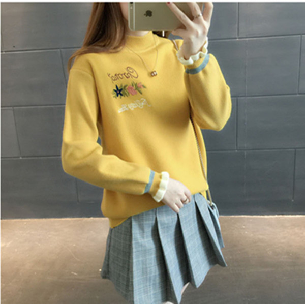 Pulover de dama elegant in mai multe culori cu broderie