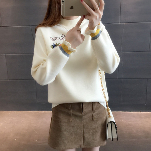 Pulover de dama elegant in mai multe culori cu broderie