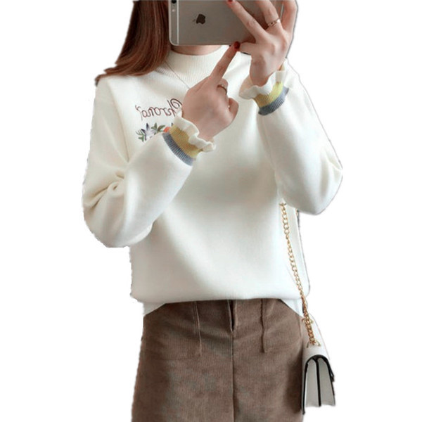 Pulover de dama elegant in mai multe culori cu broderie