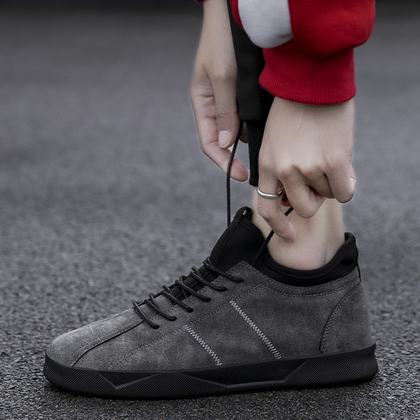 Adidasi de toamna barbatesti din piele intoarsa eco - doua culori