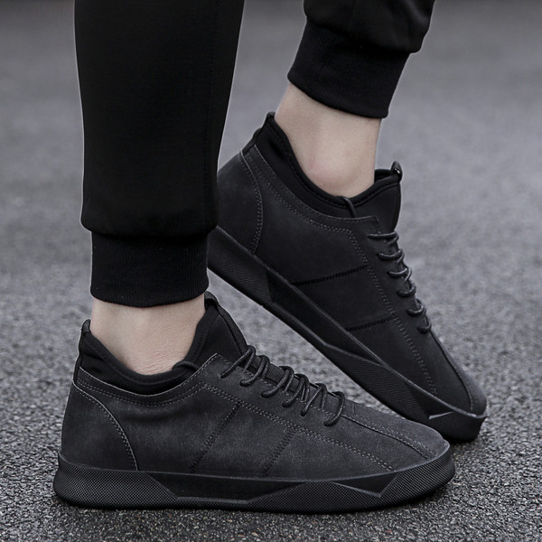 Adidasi de toamna barbatesti din piele intoarsa eco - doua culori