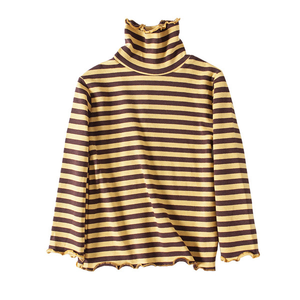 Bluza pentru copii cu dungi in mai multe culori cu guler inalt