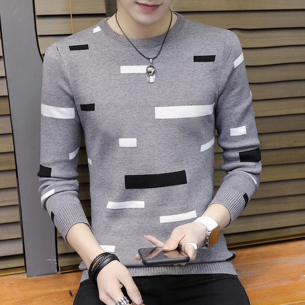 Pulover bărbătesc de toamnă cu panglici colorate în patru culori