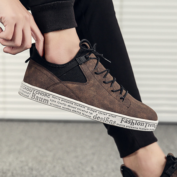 Pantofi sport barbati din piele intoarsa ecologica pentru toamna in trei culori