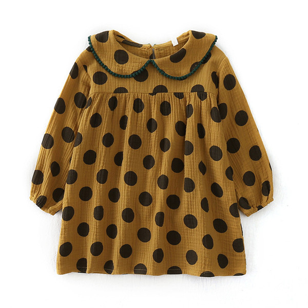 Rochie moderna pentru copii cu buline model lat in doua culori