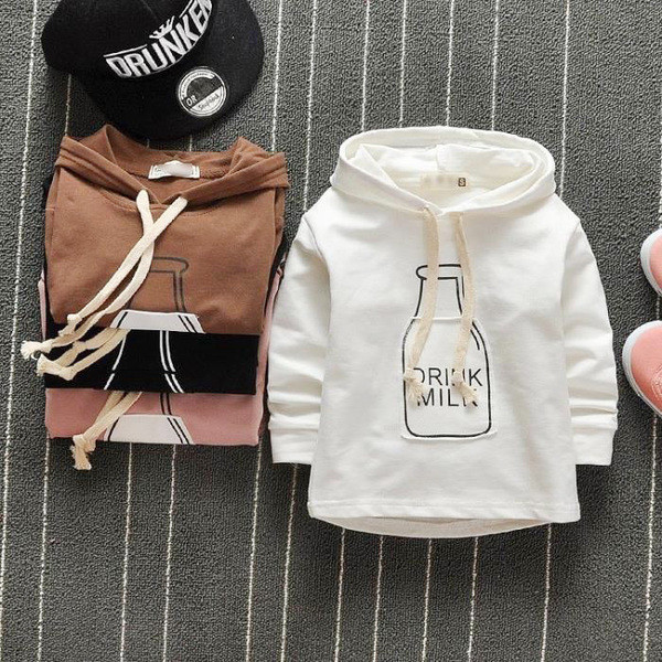 Hanorac pentru copii cu gluga pentru fete si baieti cu imprimeu