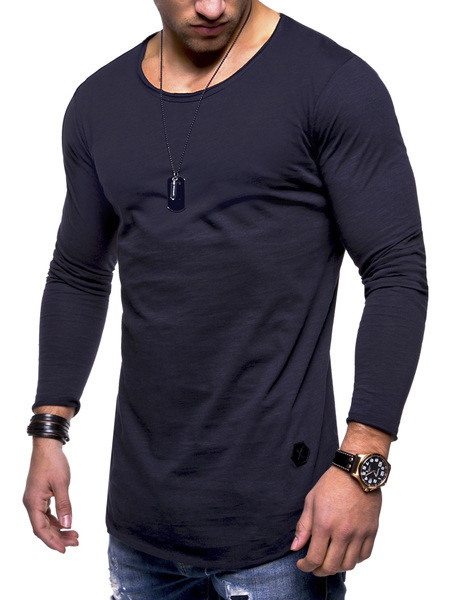 Bluză casual bărbătească cu decolteu O în mai multe culori