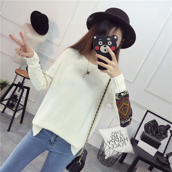 Pulover de dama modern cu broderie in cinci culori