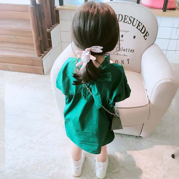 Rochie copii model lat de culoare verde