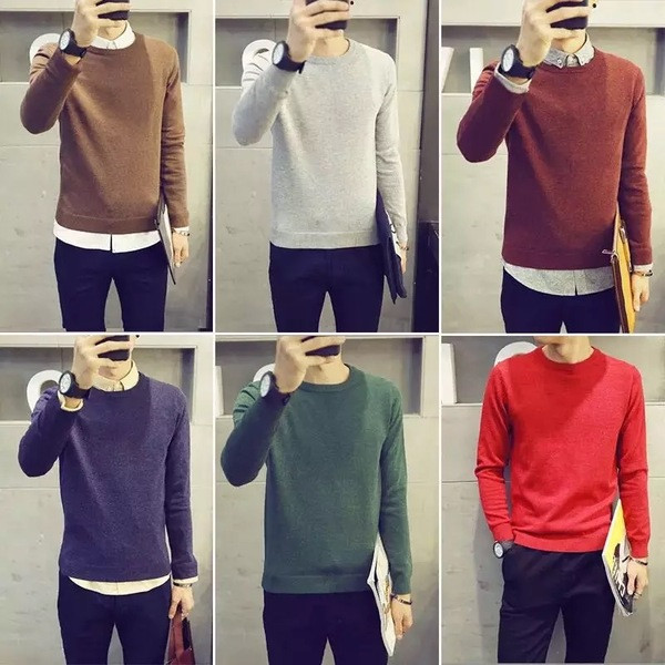 Pulover gros barbat simplu in mai multe culori