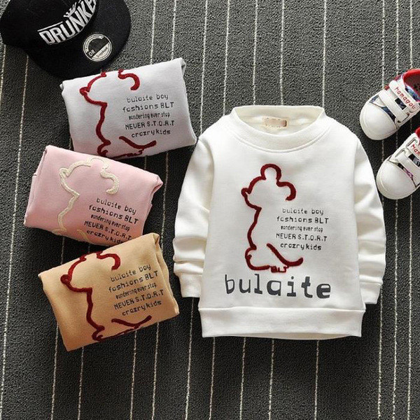 Pulover pentru copii in mai multe modele pentru fete si baieti cu guler in forma de O