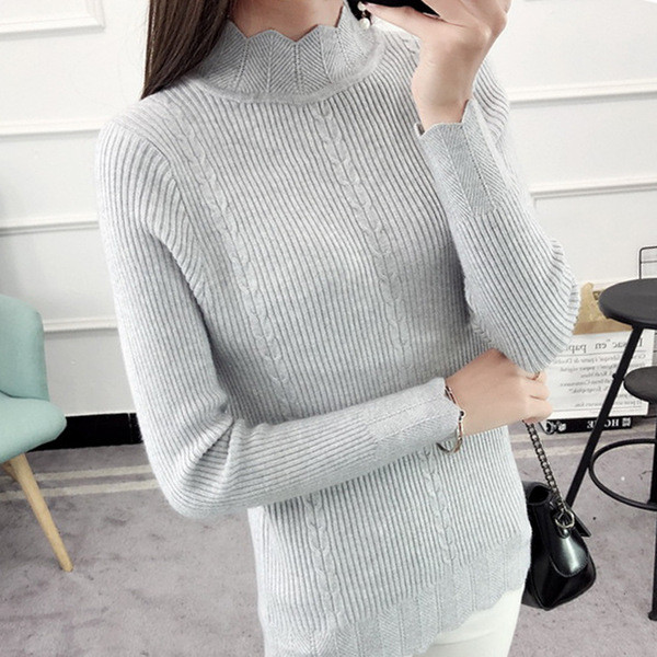 Pulover elegant pentru femei cu decolteu O in mai multe culori