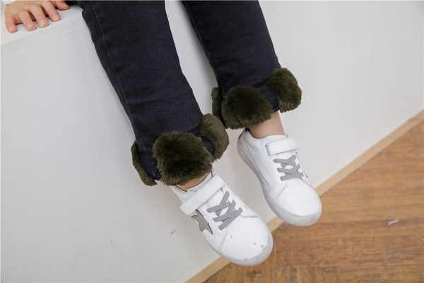 Blugi moderni de iarna pentru copii cu puf intr-o culoare inchisa