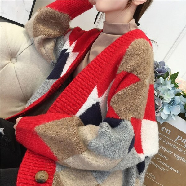 Cardigan dama model casual cu decolteu in V in doua culori