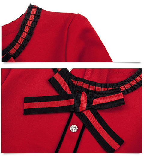 Rochie moderna pentru copii cu decolteu O model in doua culori