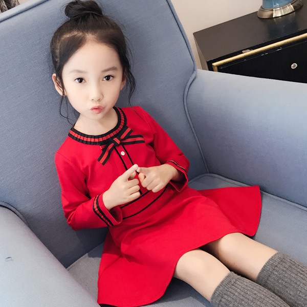 Rochie moderna pentru copii cu decolteu O model in doua culori