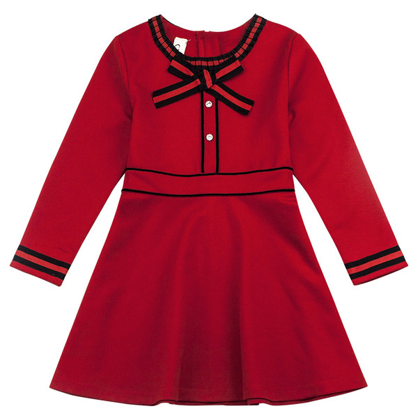 Rochie moderna pentru copii cu decolteu O model in doua culori