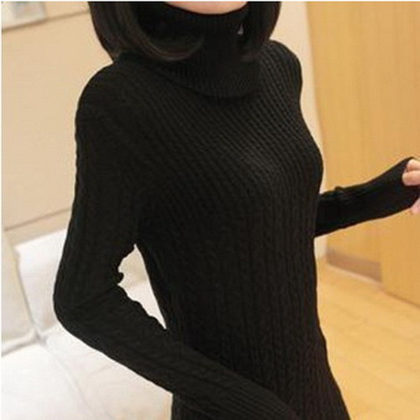 Pulover de damă cu jumătate de guler în cinci culori