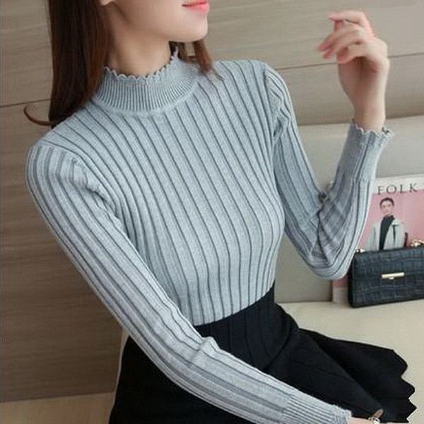 Pulover de dama elegant cu decolteu O in mai multe culori