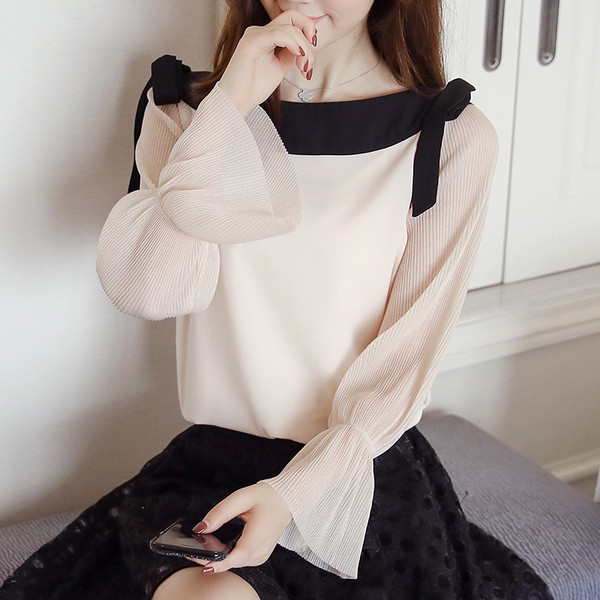 Cămașă elegantă de damă cu panglici