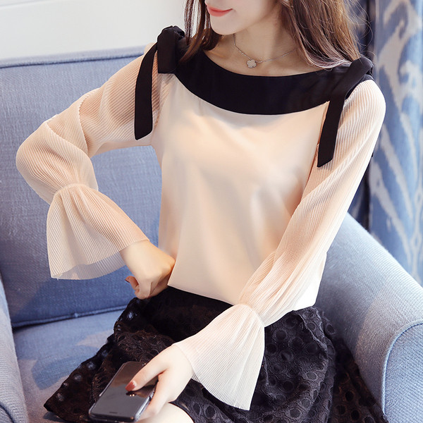 Cămașă elegantă de damă cu panglici