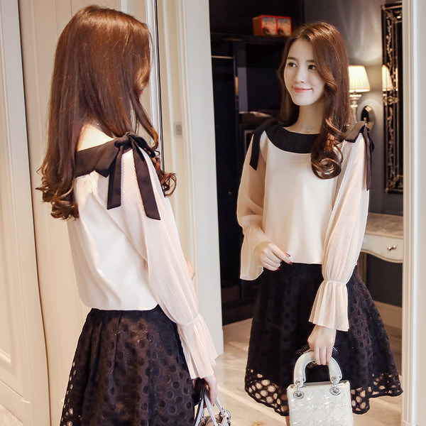 Cămașă elegantă de damă cu panglici