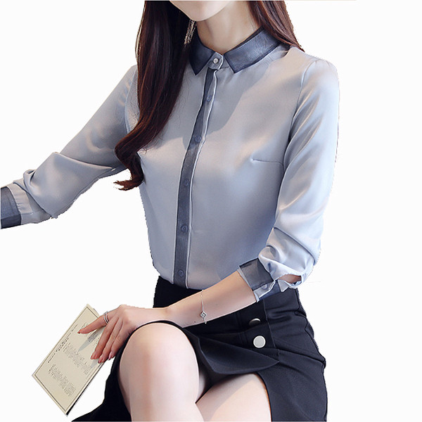 Cămașă elegantă de damă în albastru și alb