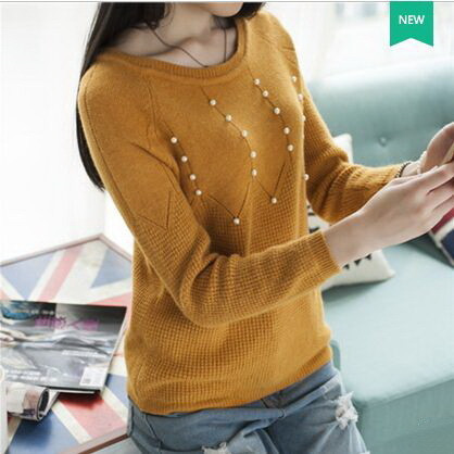 Pulover elegant de dama decorat cu perle in mai multe culori