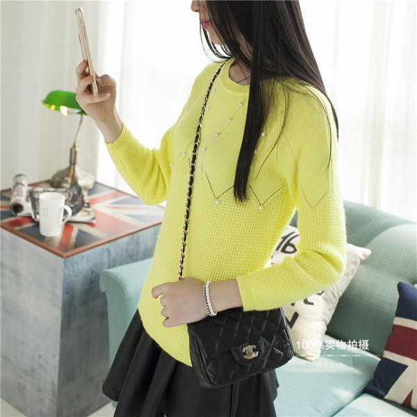 Pulover elegant de dama decorat cu perle in mai multe culori