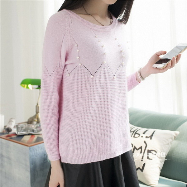 Pulover elegant de dama decorat cu perle in mai multe culori