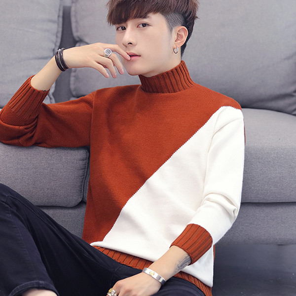 Pulover barbatesc modern cu guler inalt in patru culori