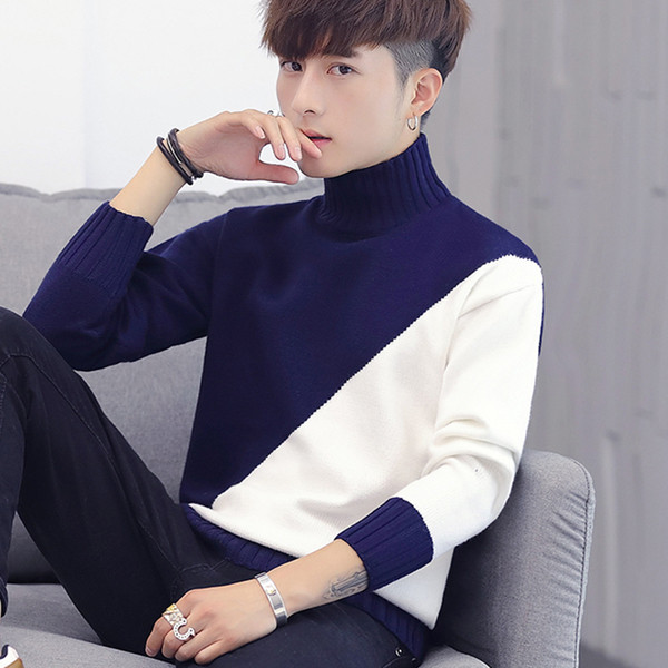 Pulover barbatesc modern cu guler inalt in patru culori