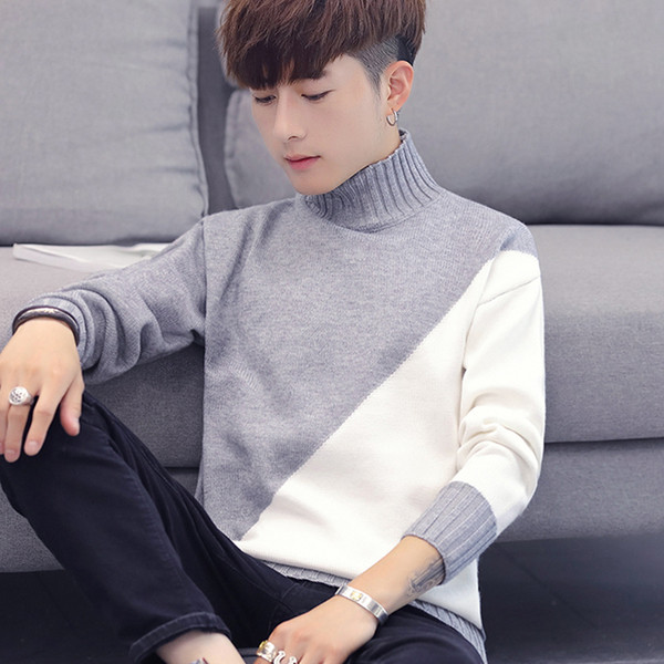 Pulover barbatesc modern cu guler inalt in patru culori