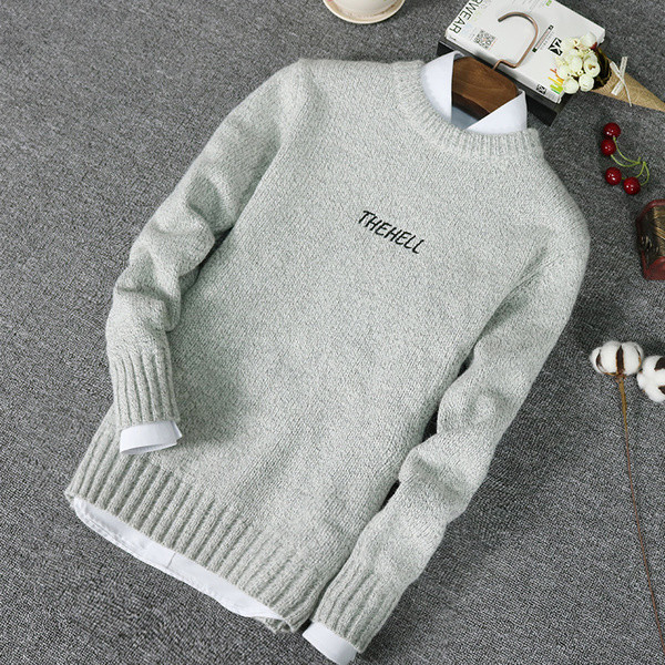 Pulover moale pentru bărbați elegant, cu inscripție în mai multe culori