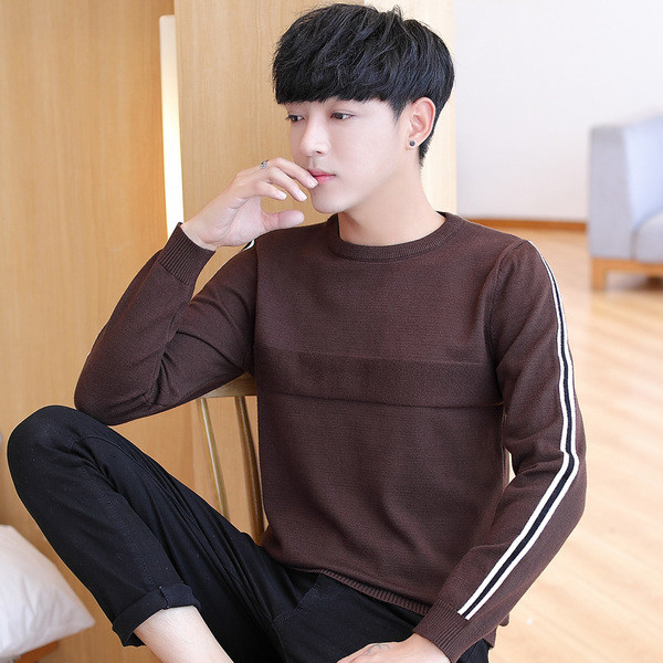 Pulover casual barbatesc cu benzi laterale in trei culori