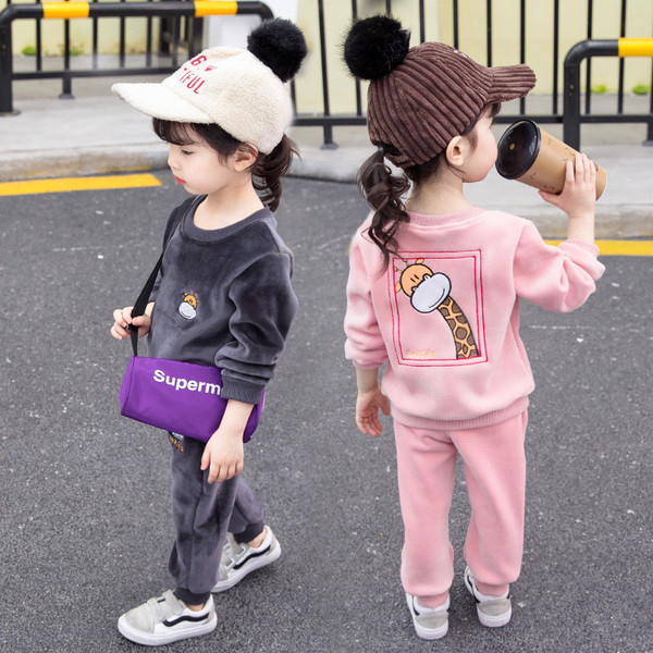 Set copii pentru fete bluza cu broderie colorata si pantaloni