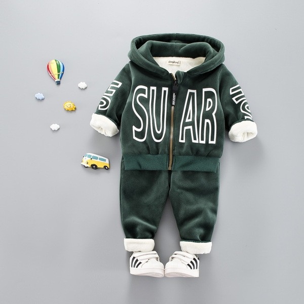 Set copii pentru fete si baieti - hanorac cu gluga si pantaloni cu talie inalta