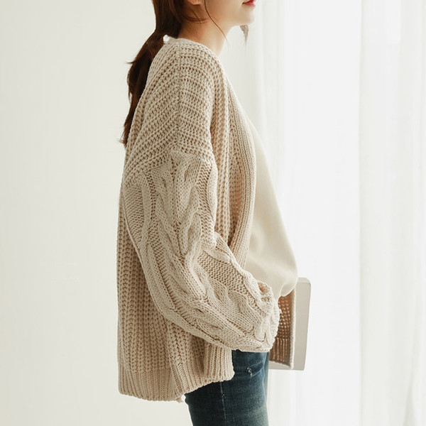 Cardigan lung de damă modern în două culori - model larg