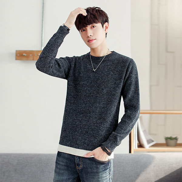 Pulover moale casual pentru bărbați în negru