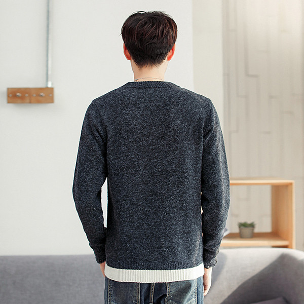 Pulover moale casual pentru bărbați în negru