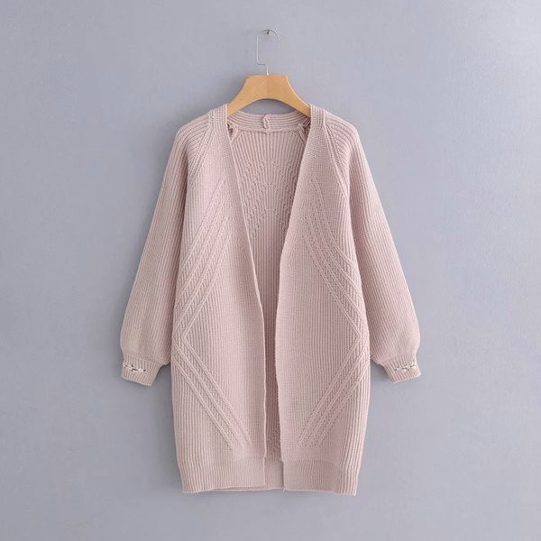 Κομψή γυναικεία ζακέτα με κεντήματα στο μανίκι σε δύο χρώματα