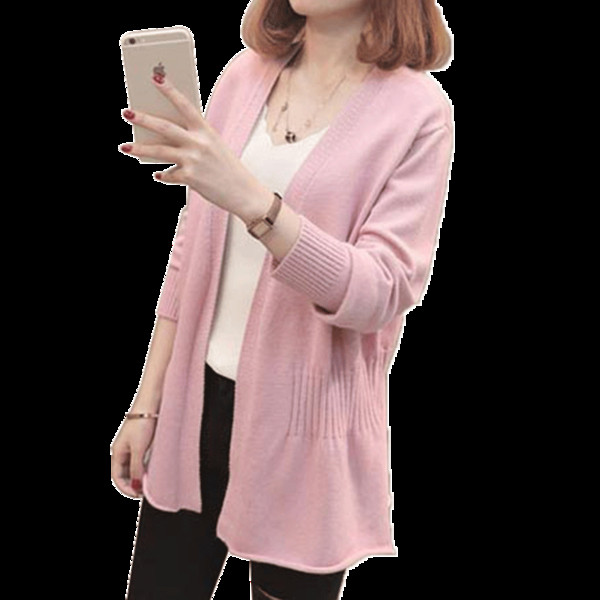 Μοντέρνα μακρύ ζακέτα με ντεκολτέ σε σχήμα V σε διάφορα χρώματα