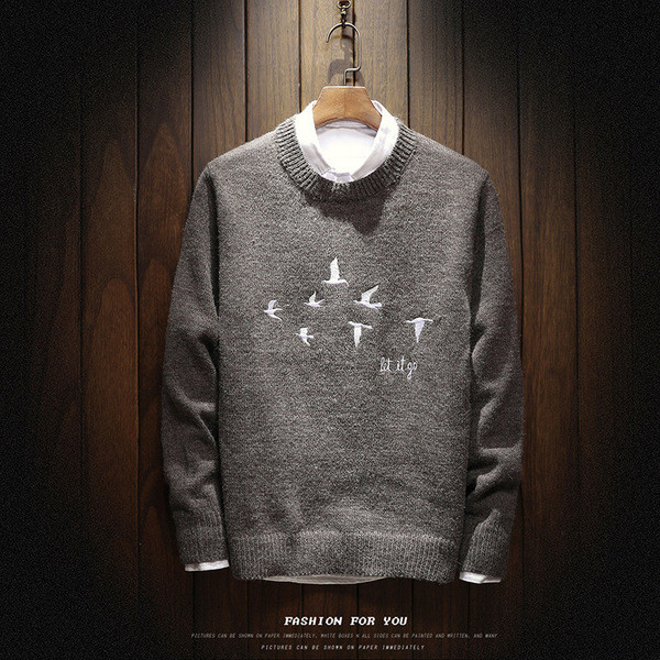 Μοντέρνο πουλόβερ για άνδρες με κεντήματα σε διάφορα χρώματα