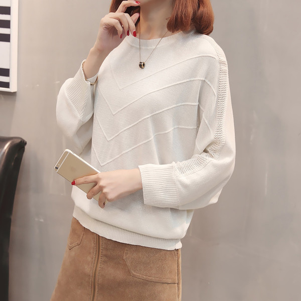 Modern női pulóver O-nyakkal