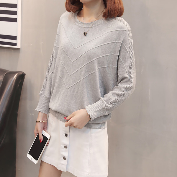 Modern női pulóver O-nyakkal